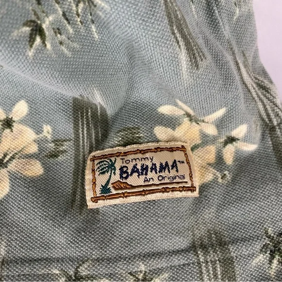 Tommy Bahama Vintage Men's 3 Button Polo Shirt flower Print Large (L) - Picture 3 of 6